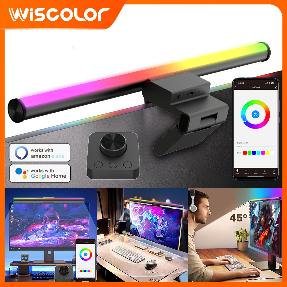 Desk Setup For Gaming - Screen Hanging Lamp Monitor Light Bar