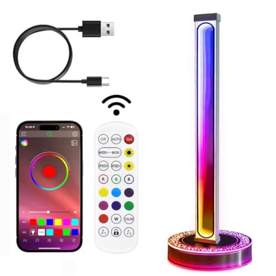 Desk Setup For Gaming - RGB Bluetooth Desk Ambient Lamp with