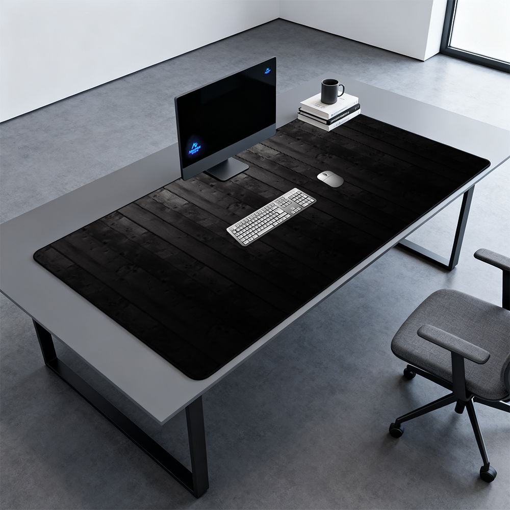 Huge Mouse Pad 2000x1000 Wood  - đánh giá và giá Desk Setup Black And Wood