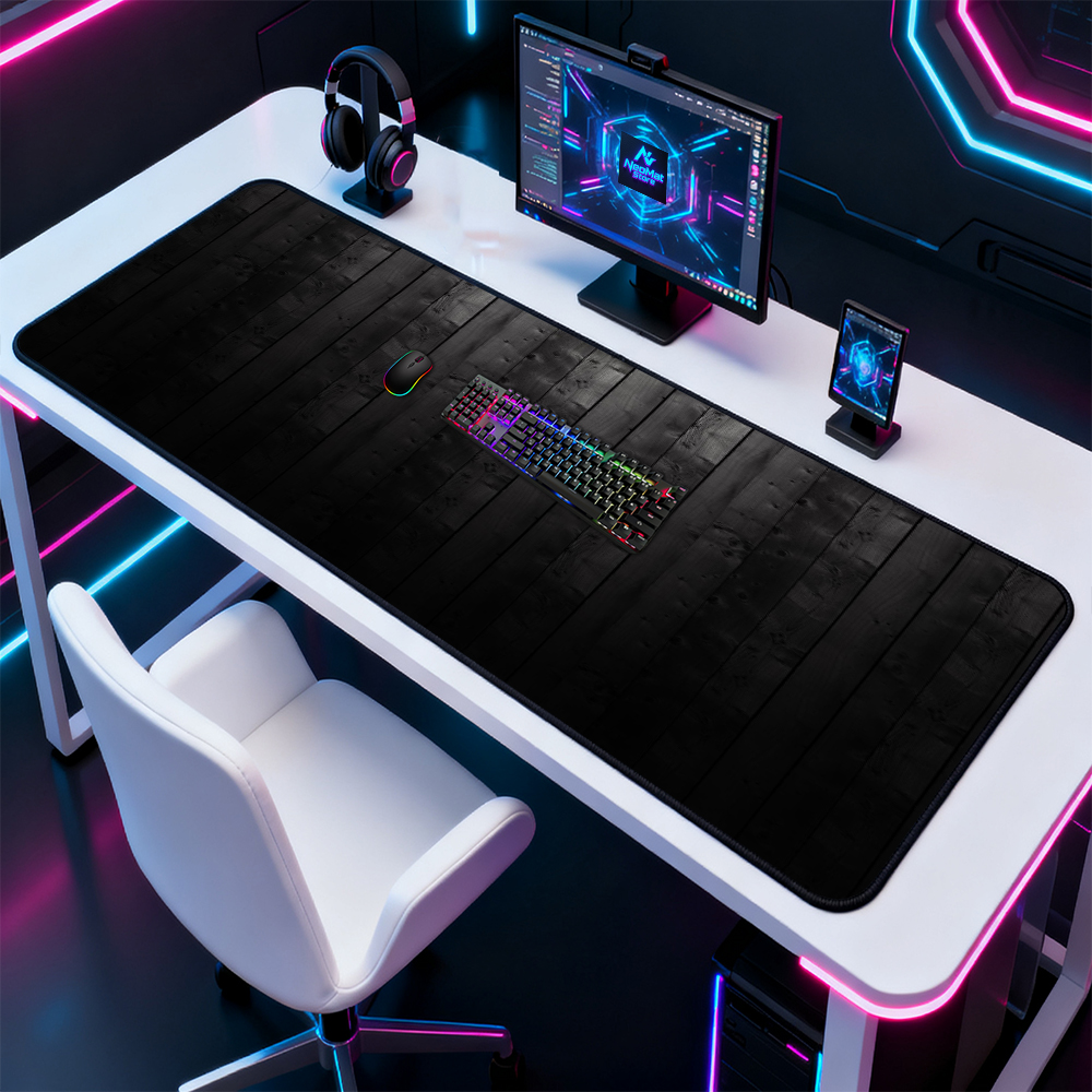 Huge Mouse Pad 2000x1000 Wood  - đánh giá và giá Desk Setup Black And Wood