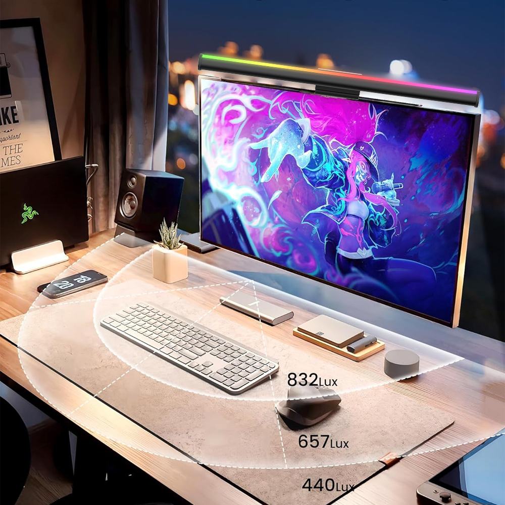 Screen Hanging Lamp Monitor Li - đánh giá và giá Desk Setup For Gaming