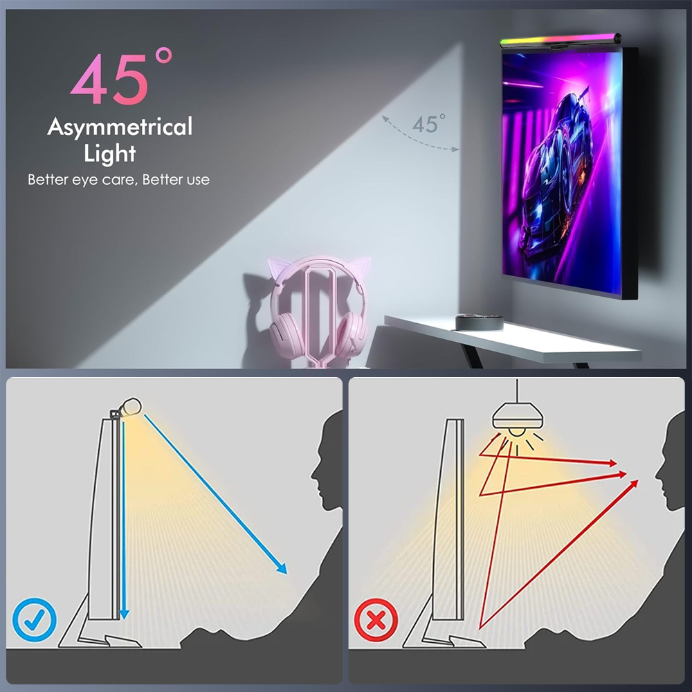 Screen Hanging Lamp Monitor Li - đánh giá và giá Desk Setup For Gaming