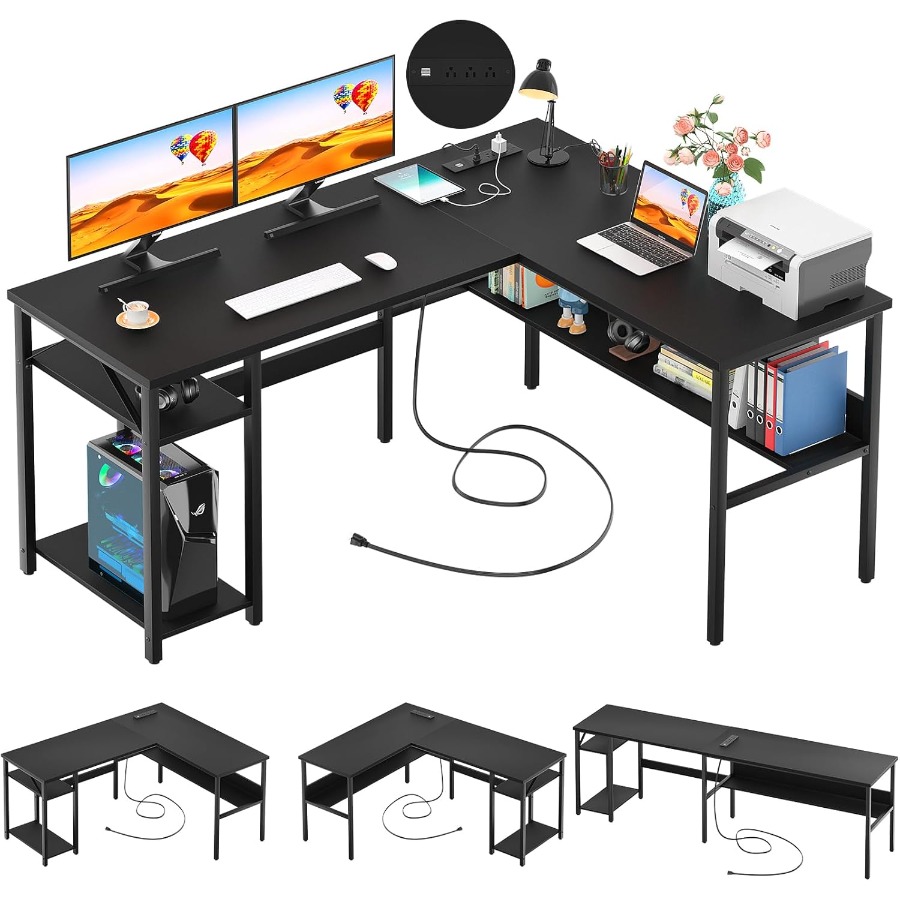 Reversible L Shaped Desk with  - đánh giá và giá Desk Setup For Gaming