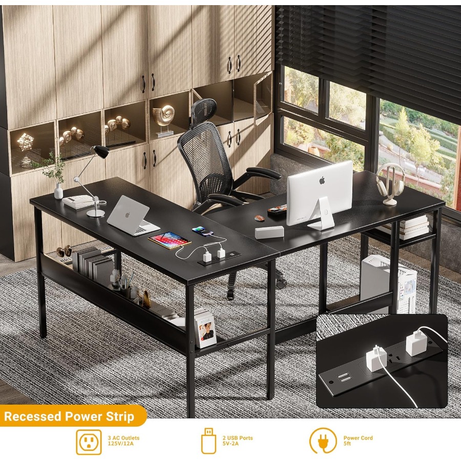 Reversible L Shaped Desk with  - đánh giá và giá Desk Setup For Gaming