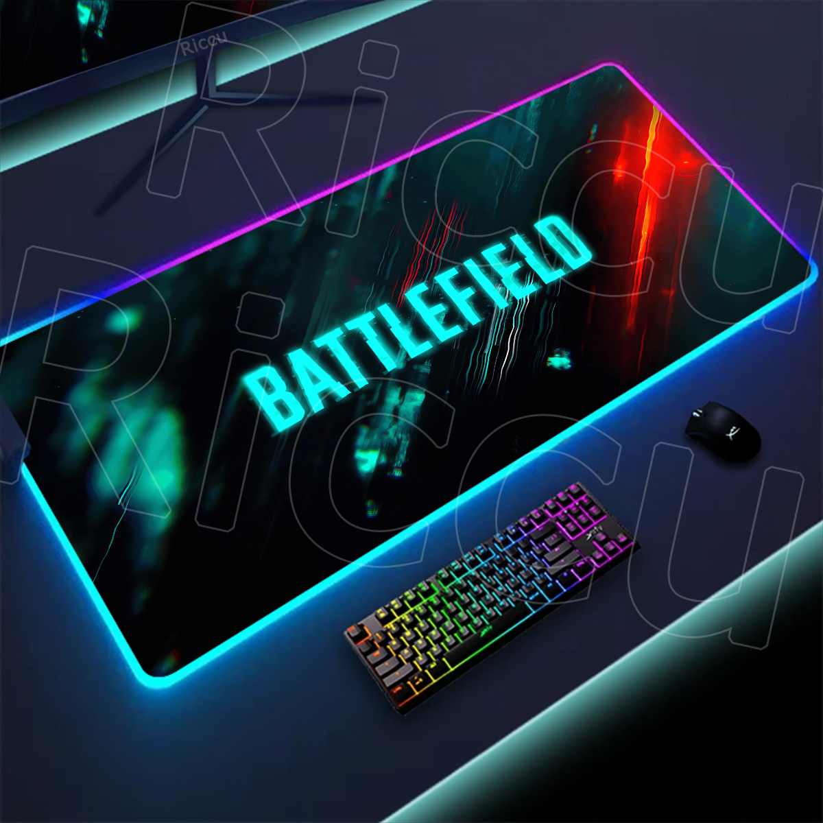 New Gamer Rgb Desk Mat Back Li - đánh giá và giá Desk Setup For Gaming