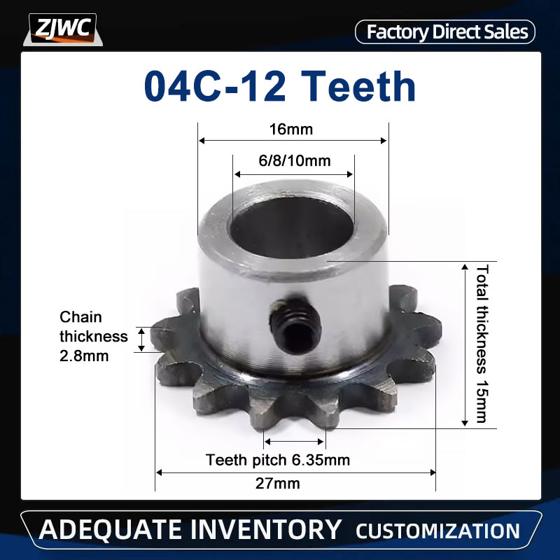 1pc 04C 12T Sprocket 12 Teeth  - đánh giá và giá Desk Setup Gear