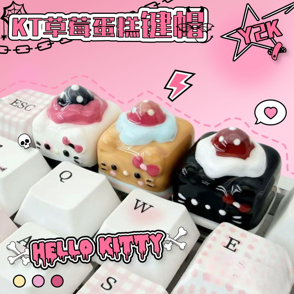 Y2K Kawaii Keycaps Hello Kitty - đánh giá và giá Desk Setup Girly