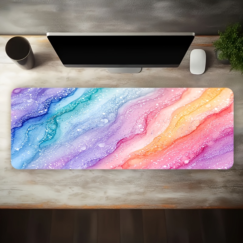 Vibrant Rainbow Glitter Marble - đánh giá và giá Desk Setup For Gaming