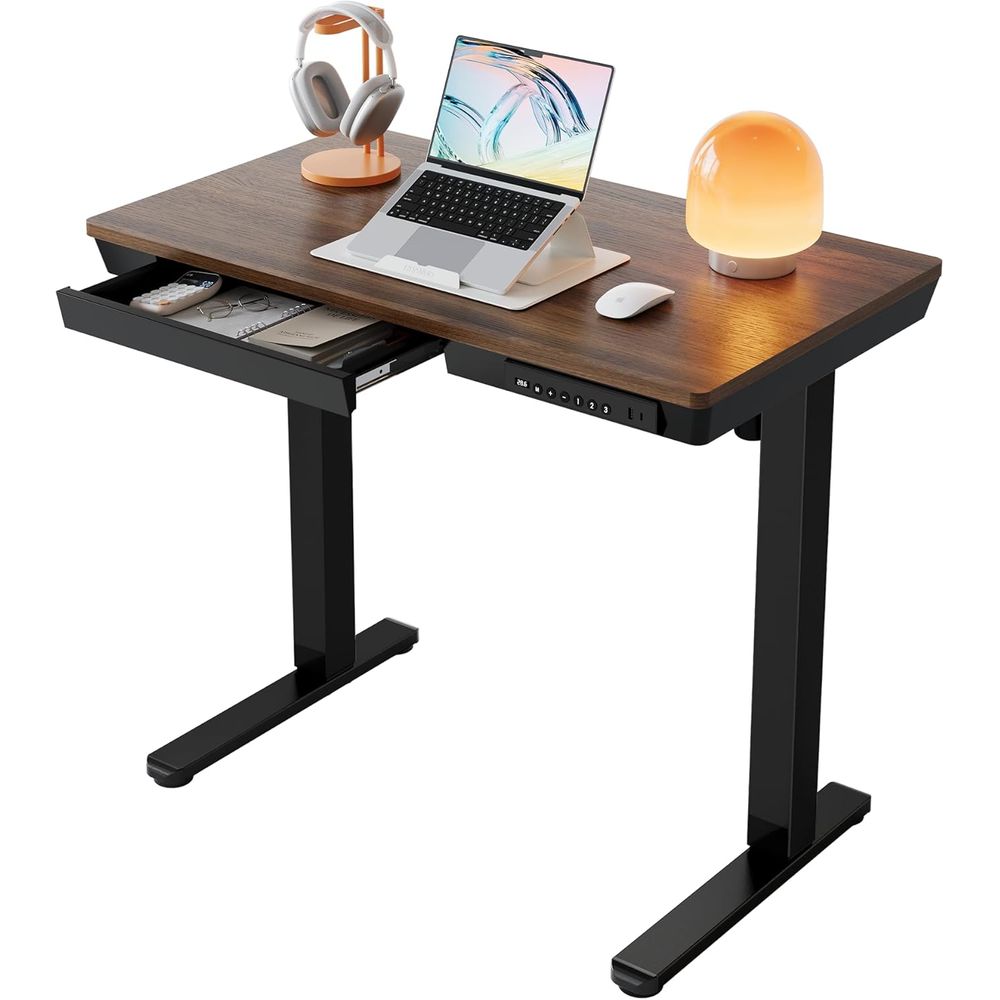 35 x 20 Inch Electric Height A - đánh giá và giá Desk Setup Black And Wood