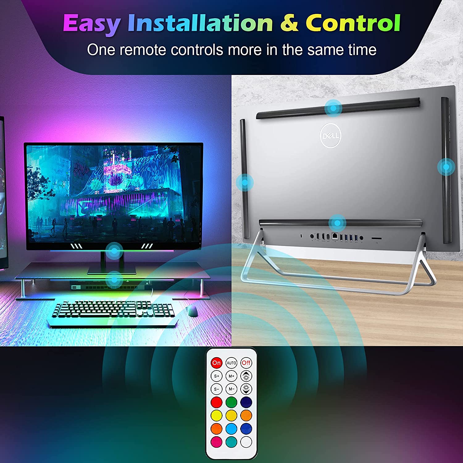 Under Monitor Light Bar RGB Dr - đánh giá và giá Desk Setup For Gaming