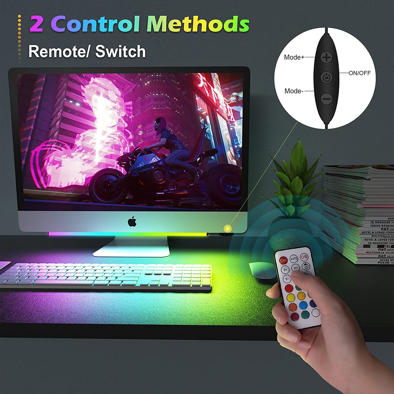 Under Monitor Light Bar RGB Dr - đánh giá và giá Desk Setup For Gaming