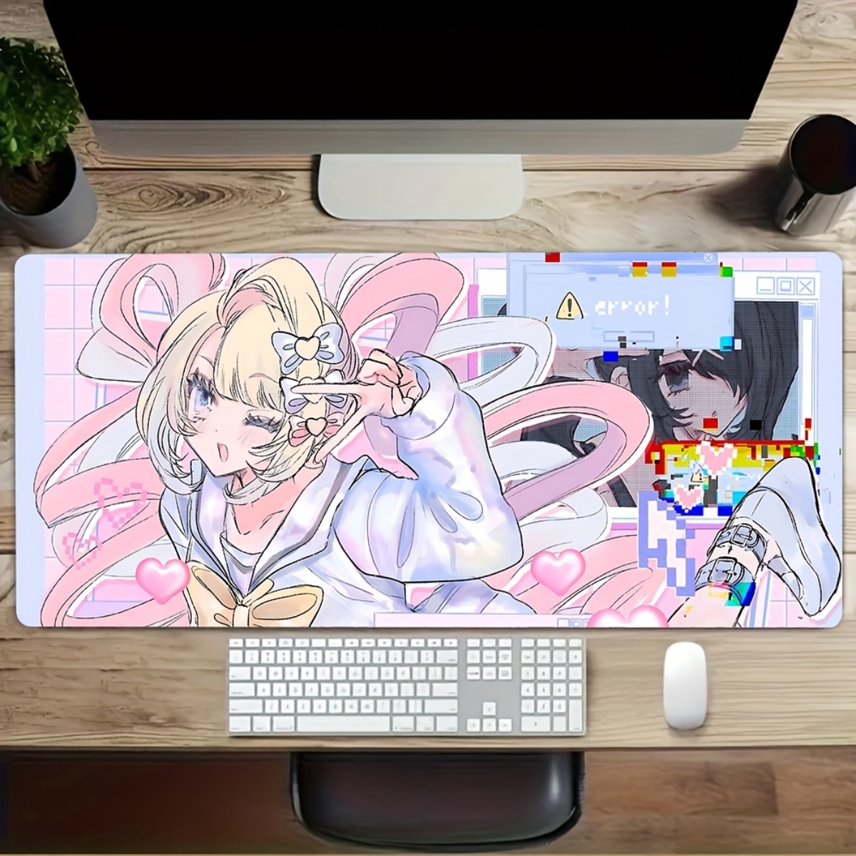 Pink Purple Anime Girl Rubber  - đánh giá và giá Desk Setup Anime