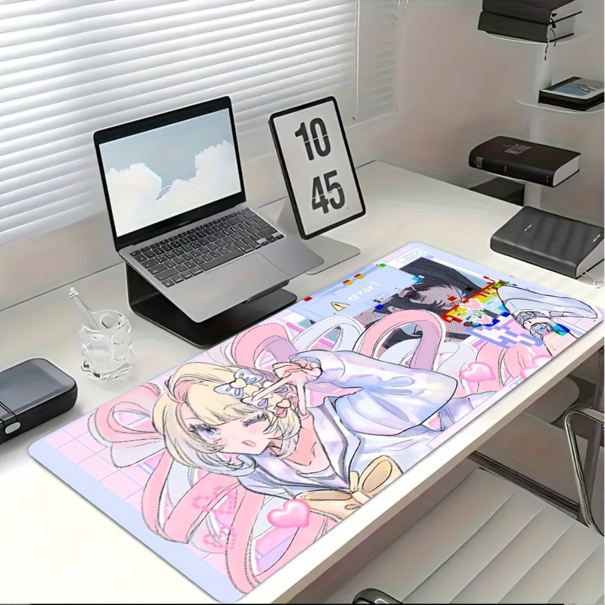 Pink Purple Anime Girl Rubber  - đánh giá và giá Desk Setup Anime
